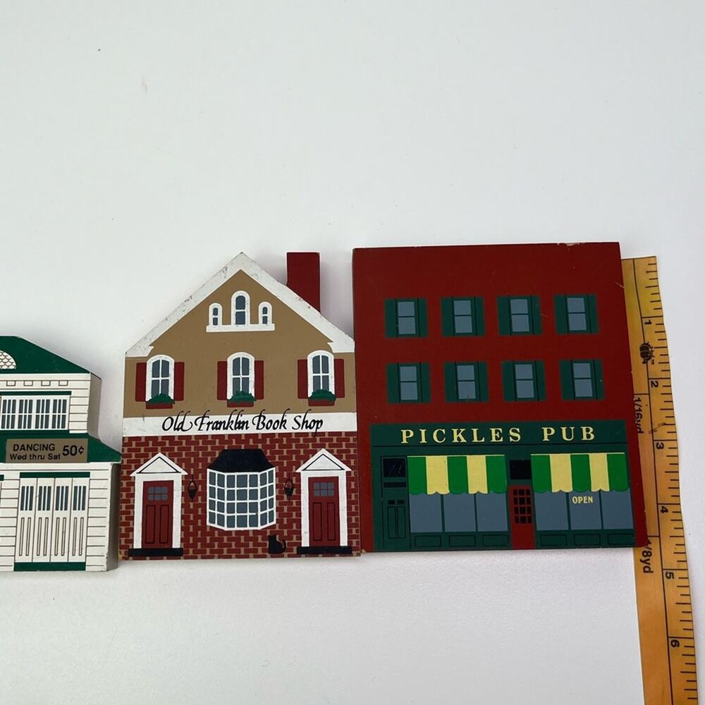 Vintage The Cats Meow Wood Nostalgic Main Street Village Buildings Shelf Sitters - Picture 9 of 11